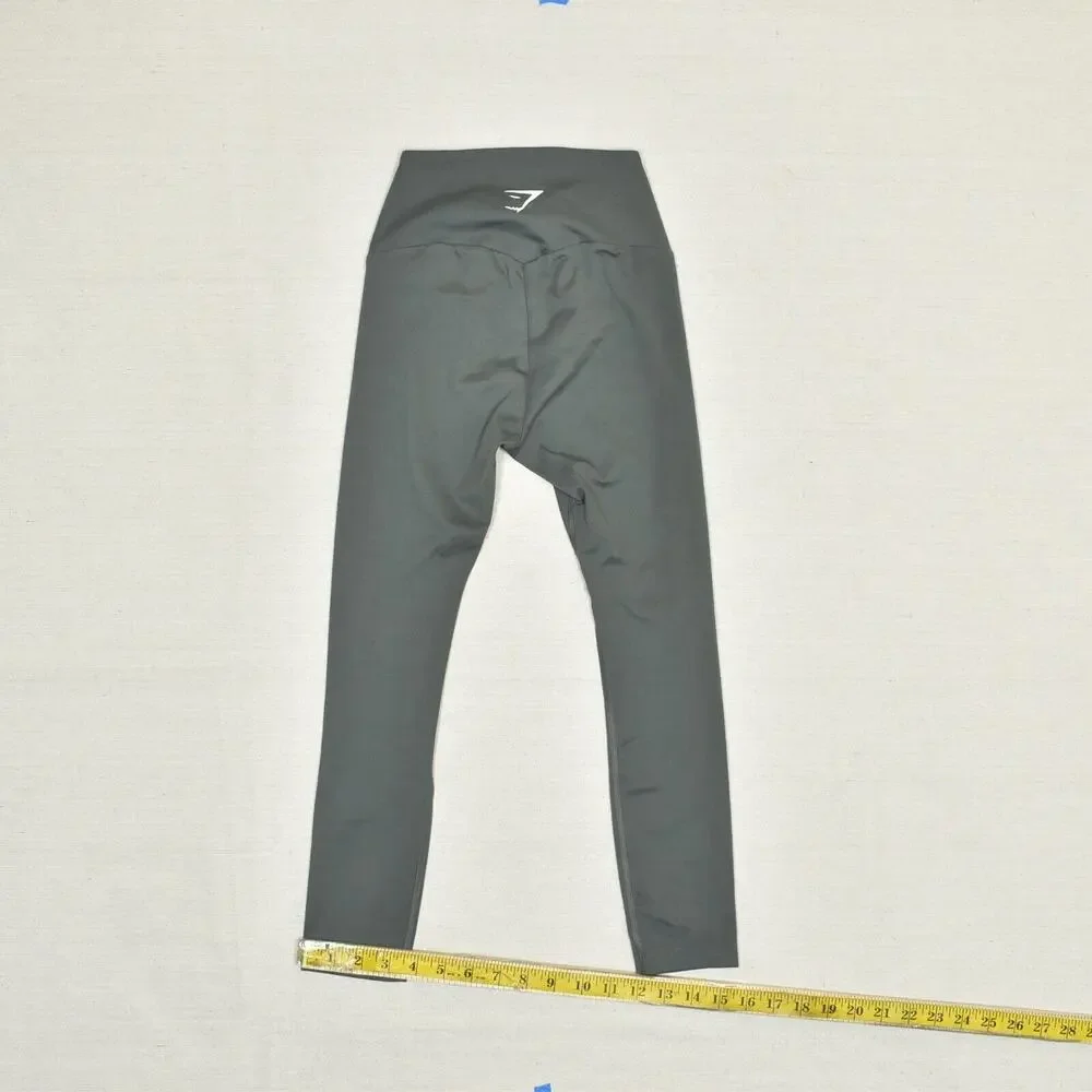 Gymshark Women Skinny Leggings Pull On Solid Polyester Gray Size XS